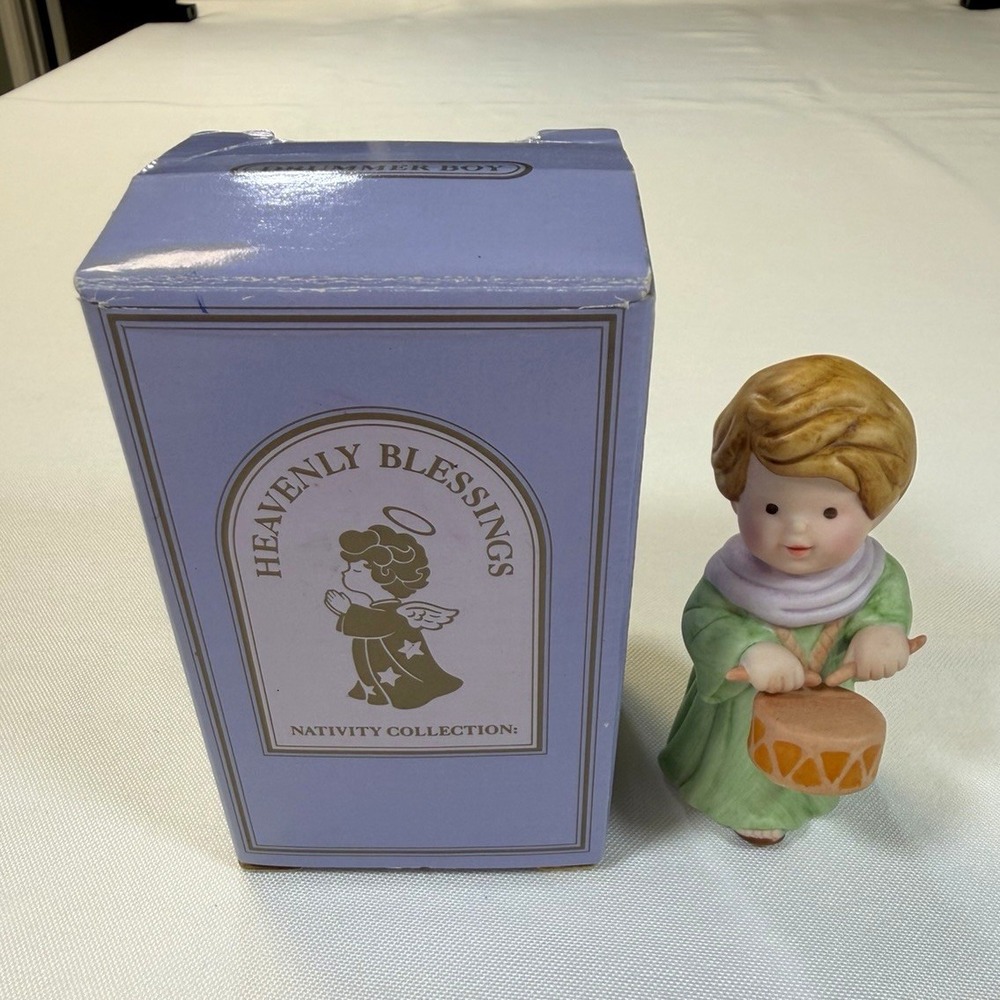 Avon Little Drummer Boy Heavenly Blessings Nativity Porcelain Figurine 1988